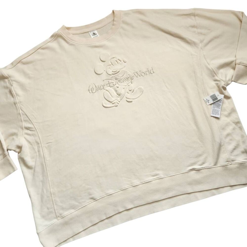 Disney Sweatshirt 3XL Plus Mickey Mouse Silouette Crewneck‎ 3D Graphic Oversized